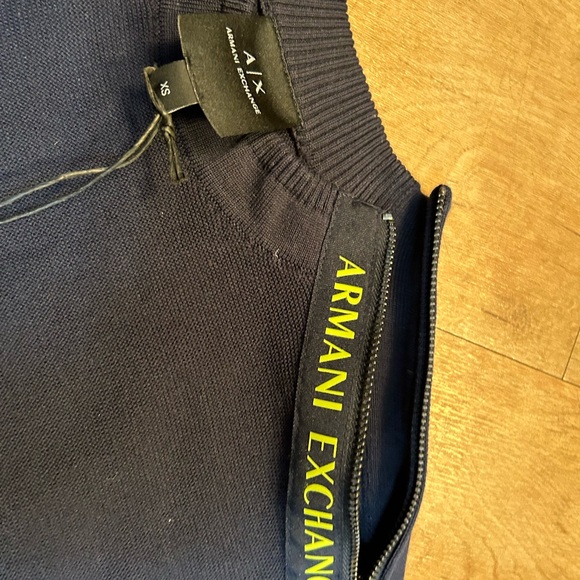 NWT Mens Armani exchange long sleeve sweater/shirt with designer zipper. XS size - Picture 2 of 4